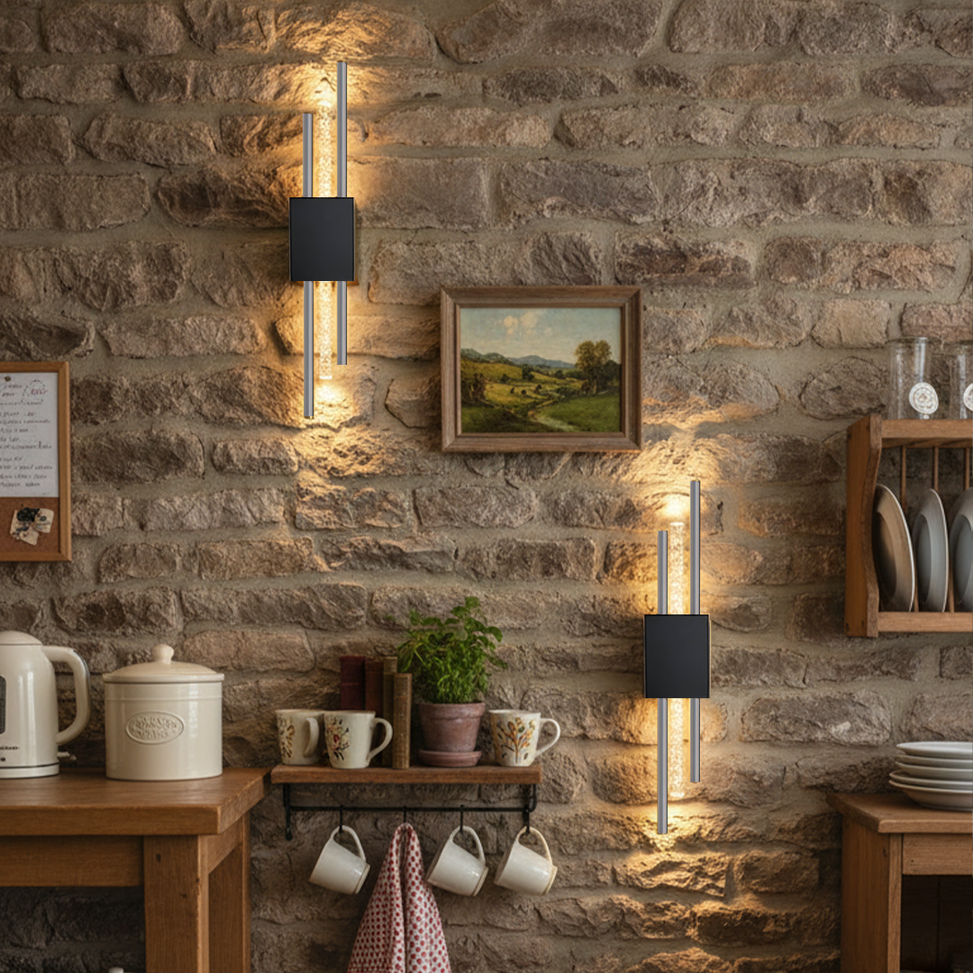 Ambio Wireless Sconce •  Black / Silver